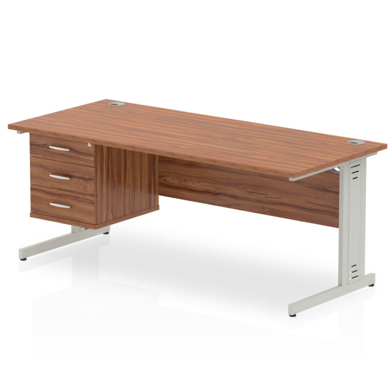 Surge 1800mm Cable Managed Straight Desk With Single Fixed Pedestal - Image 33