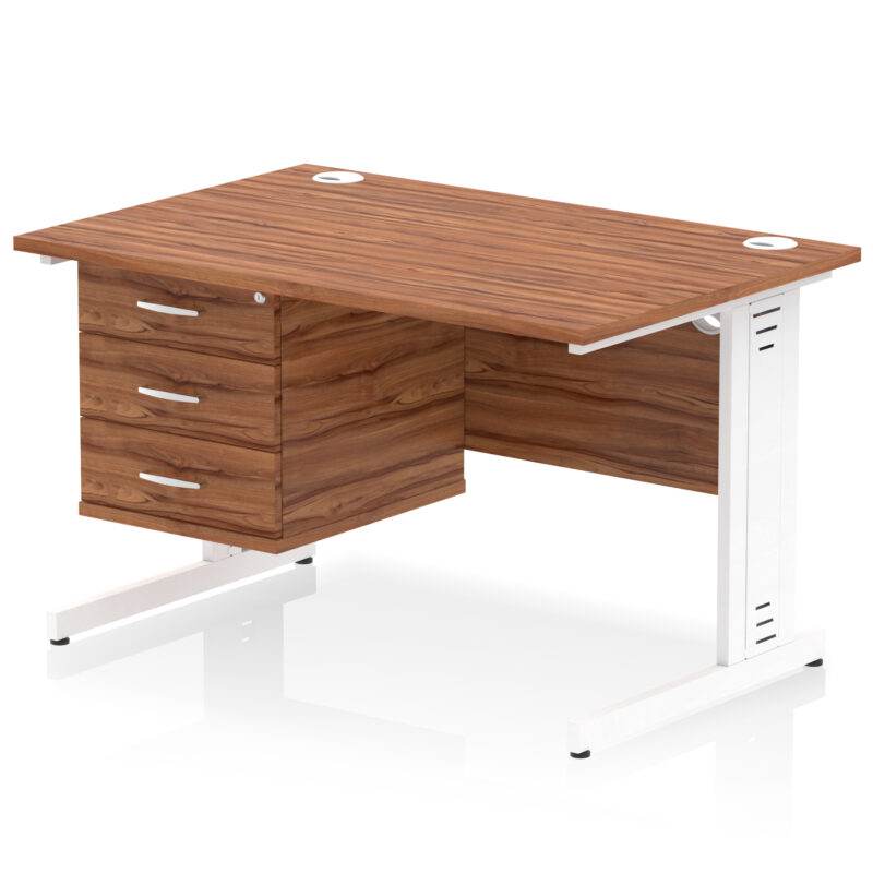 Surge 1200mm Cable Managed Straight Desk With Single Fixed Pedestal - Image 35