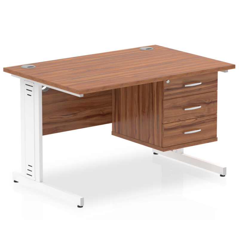 Surge 1200mm Cable Managed Straight Desk With Single Fixed Pedestal - Image 36