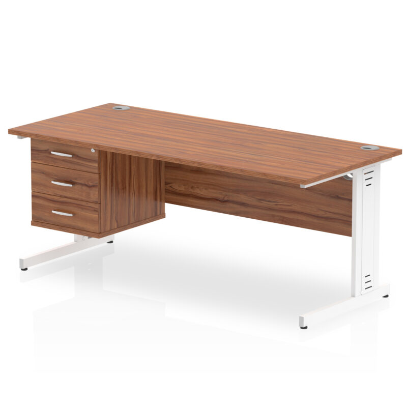 Surge 1800mm Cable Managed Straight Desk With Single Fixed Pedestal - Image 35