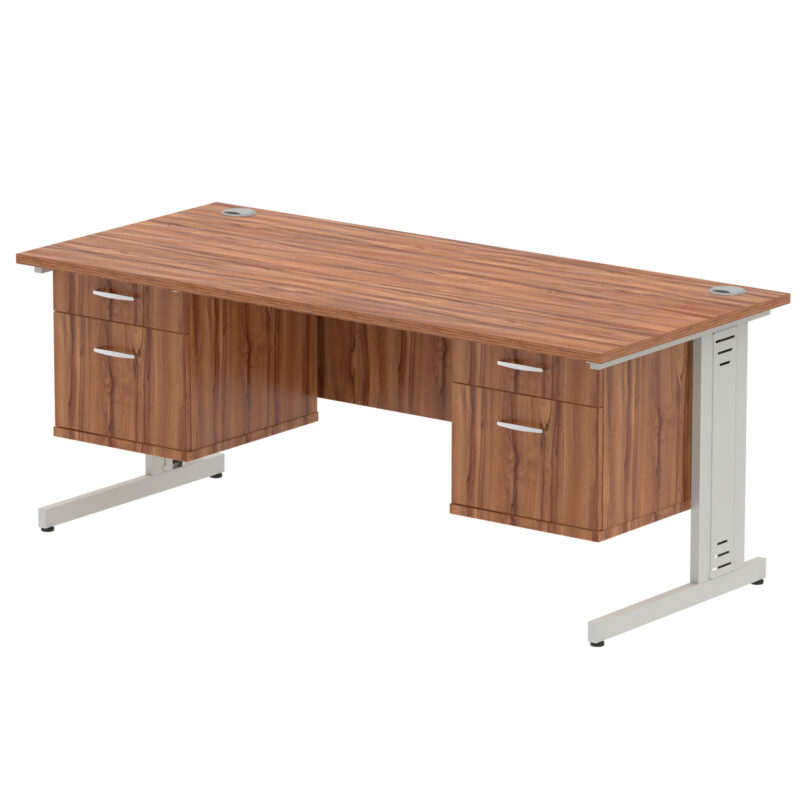 Surge 1800mm Cable Managed Straight Desk With Two Fixed Pedestal - Image 35