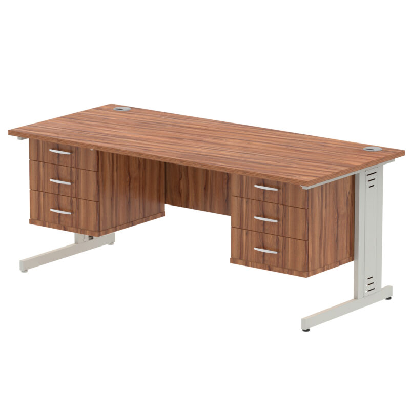 Surge 1800mm Cable Managed Straight Desk With Two Fixed Pedestal - Image 37