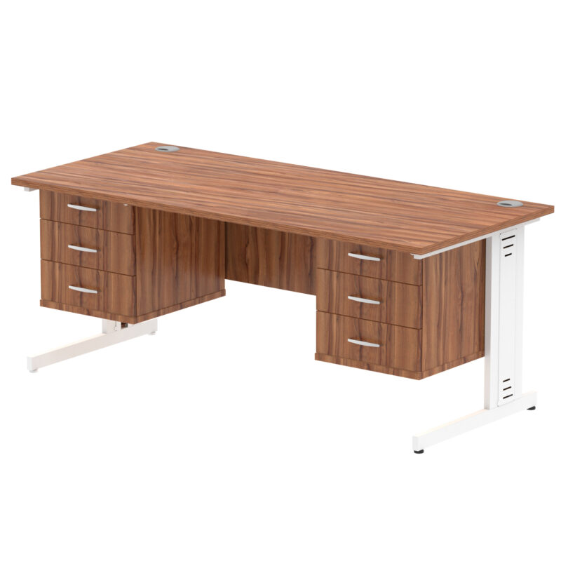 Surge 1800mm Cable Managed Straight Desk With Two Fixed Pedestal - Image 38