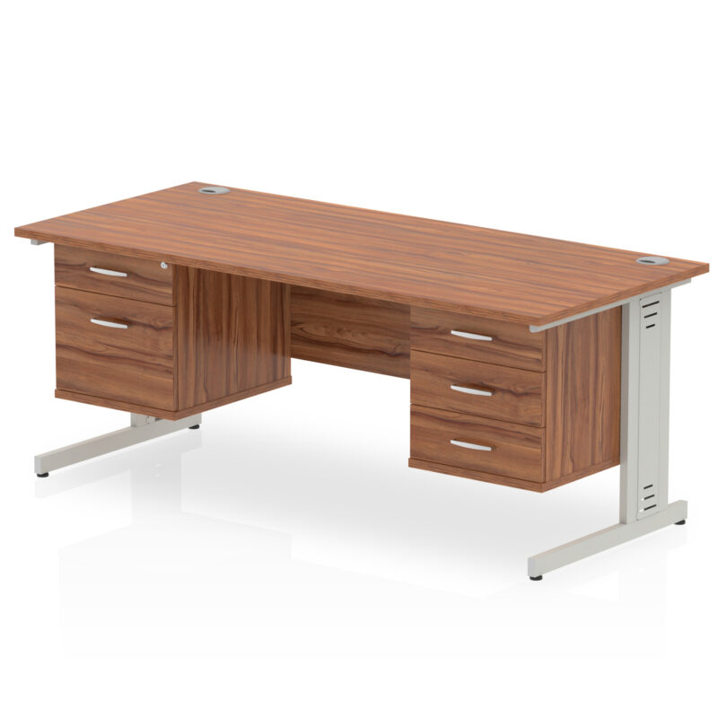 Surge 1800mm Cable Managed Straight Desk With Two Fixed Pedestal - Image 31
