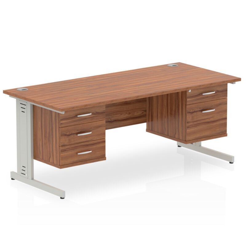 Surge 1800mm Cable Managed Straight Desk With Two Fixed Pedestal - Image 32