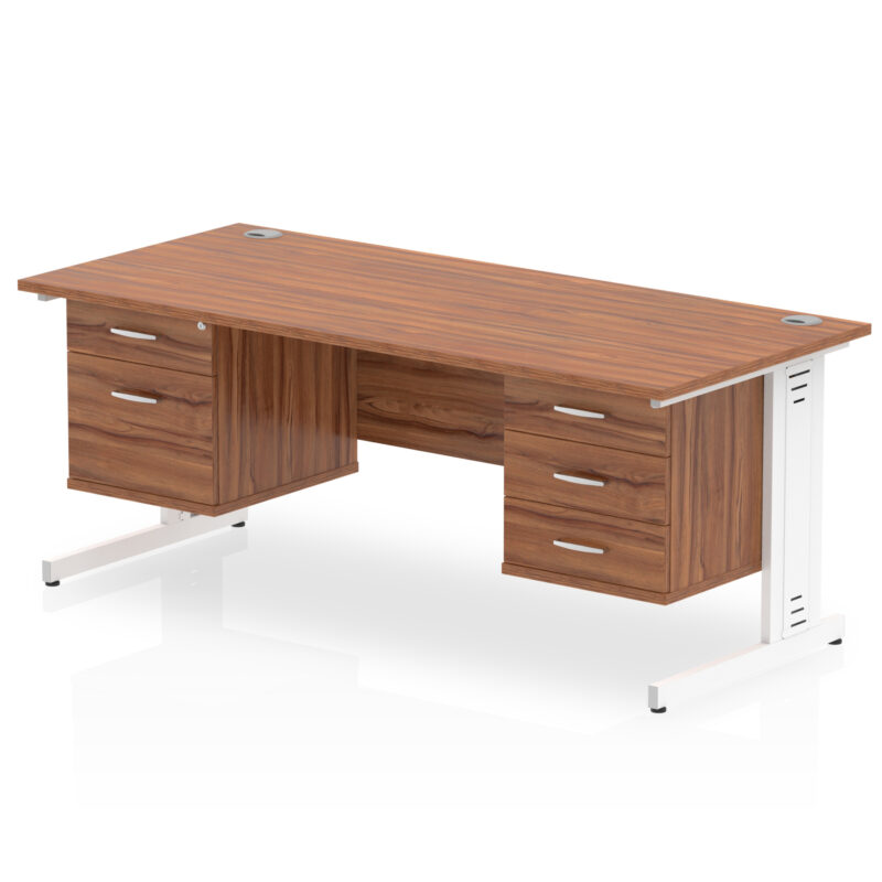 Surge 1800mm Cable Managed Straight Desk With Two Fixed Pedestal - Image 33