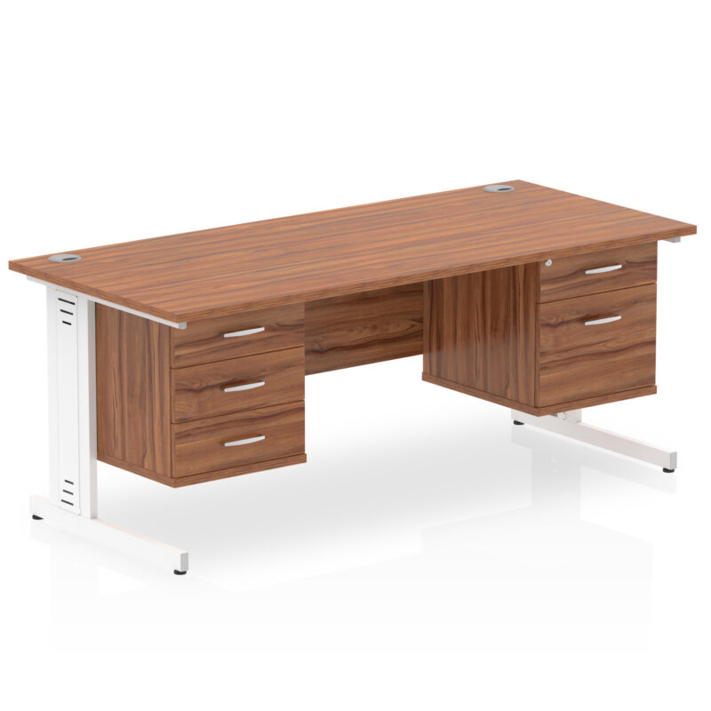 Surge 1800mm Cable Managed Straight Desk With Two Fixed Pedestal - Image 34
