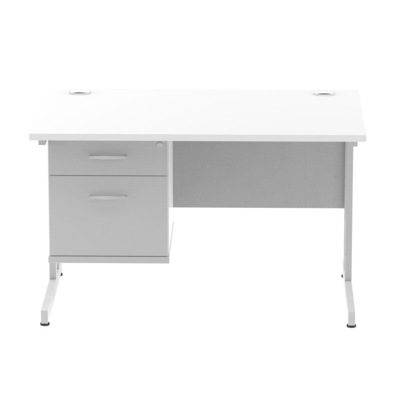 Surge 1200mm Cantilever Straight Desk With Single Fixed Pedestal - Image 110