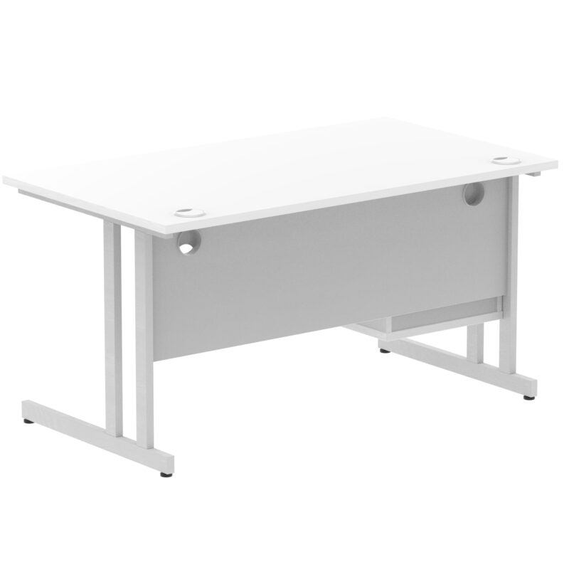 Surge 1400mm Cantilever Straight Desk With Single Fixed Pedestal - Image 115