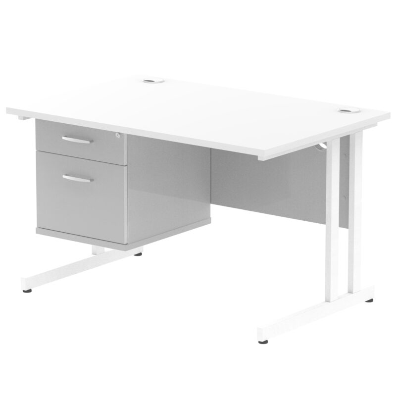 Surge 1200mm Cantilever Straight Desk With Single Fixed Pedestal - Image 50