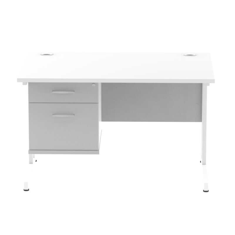 Surge 1200mm Cantilever Straight Desk With Single Fixed Pedestal - Image 51