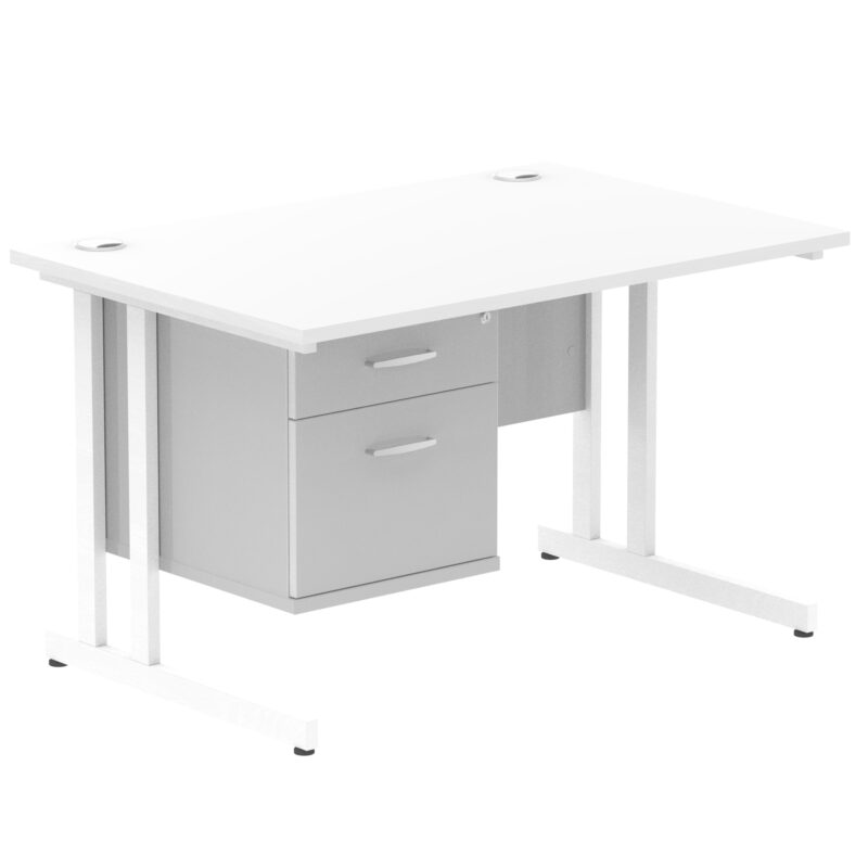 Surge 1200mm Cantilever Straight Desk With Single Fixed Pedestal - Image 52
