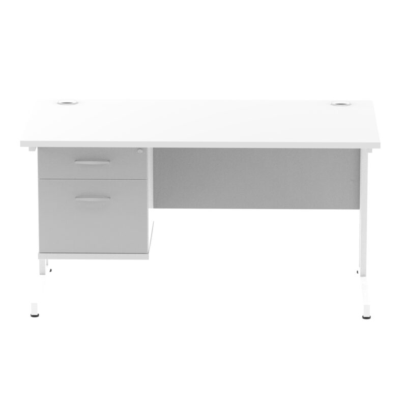 Surge 1400mm Cantilever Straight Desk With Single Fixed Pedestal - Image 51