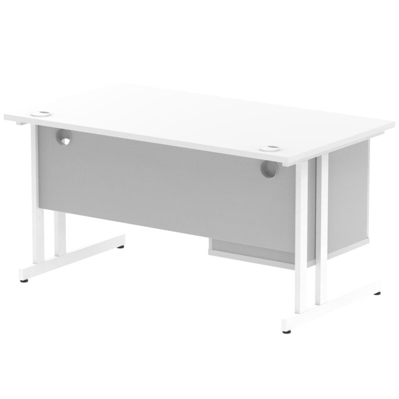 Surge 1400mm Cantilever Straight Desk With Single Fixed Pedestal - Image 54