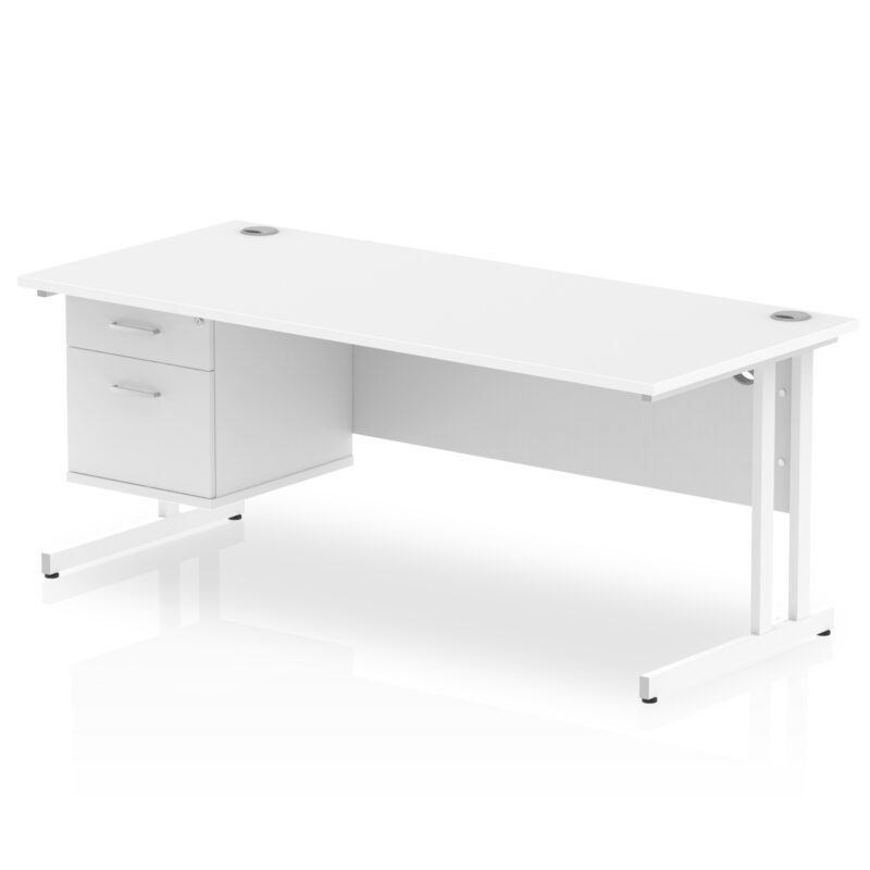 Surge 1800mm Cantilever Straight Desk With Single Fixed Pedestal - Image 19