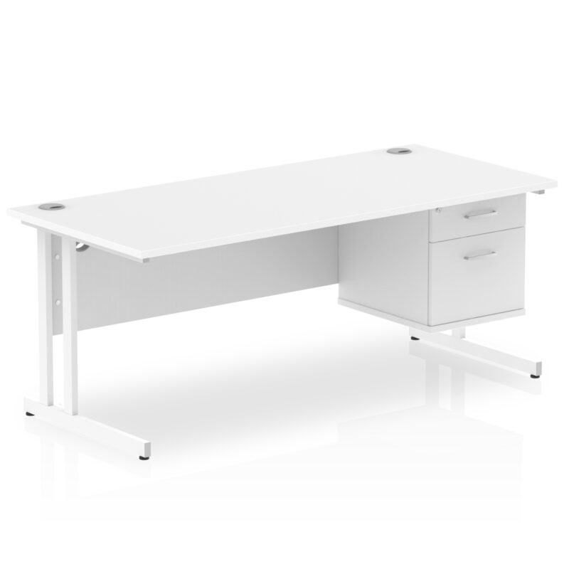 Surge 1800mm Cantilever Straight Desk With Single Fixed Pedestal - Image 20