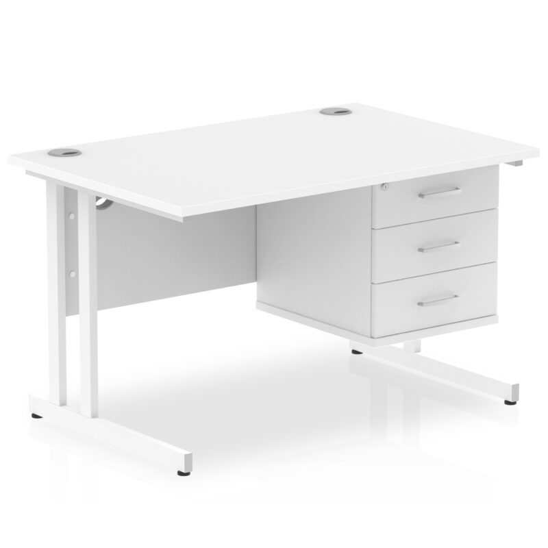 Surge 1200mm Cantilever Straight Desk With Single Fixed Pedestal - Image 59