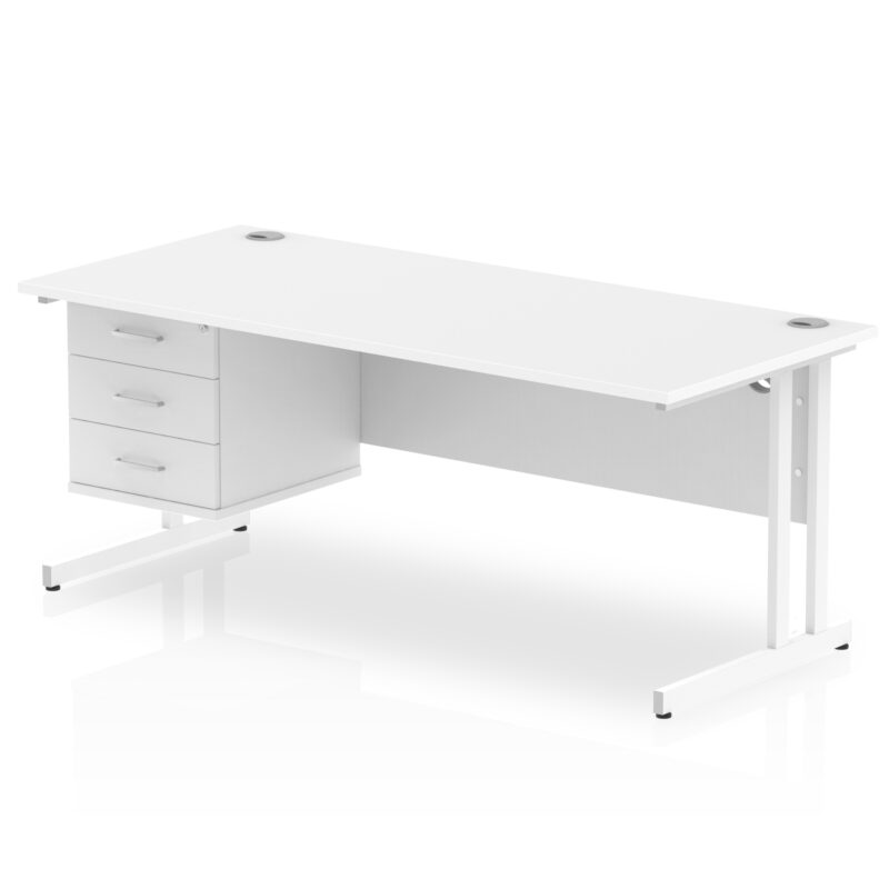 Surge 1800mm Cantilever Straight Desk With Single Fixed Pedestal - Image 21