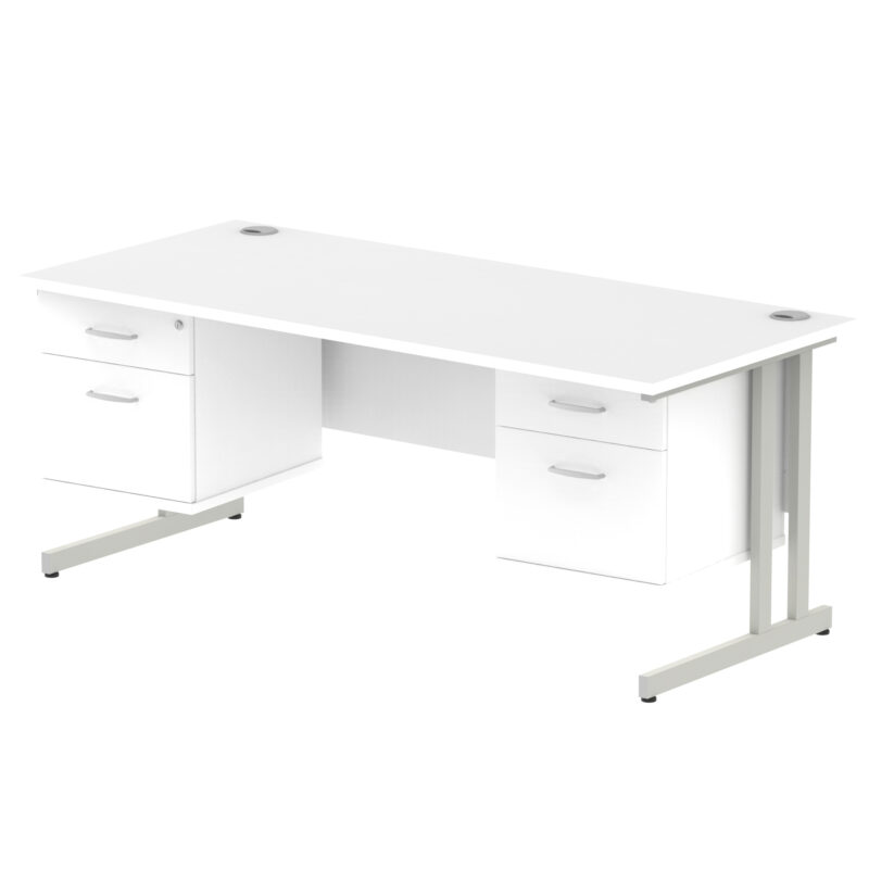 Surge 1800mm Cantilever Straight Desk With Two Fixed Pedestal - Image 45