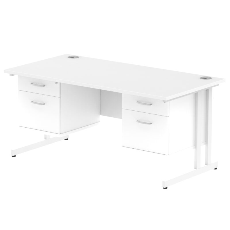 Surge 1600mm Cantilever Straight Desk With Two Fixed Pedestal - Image 21