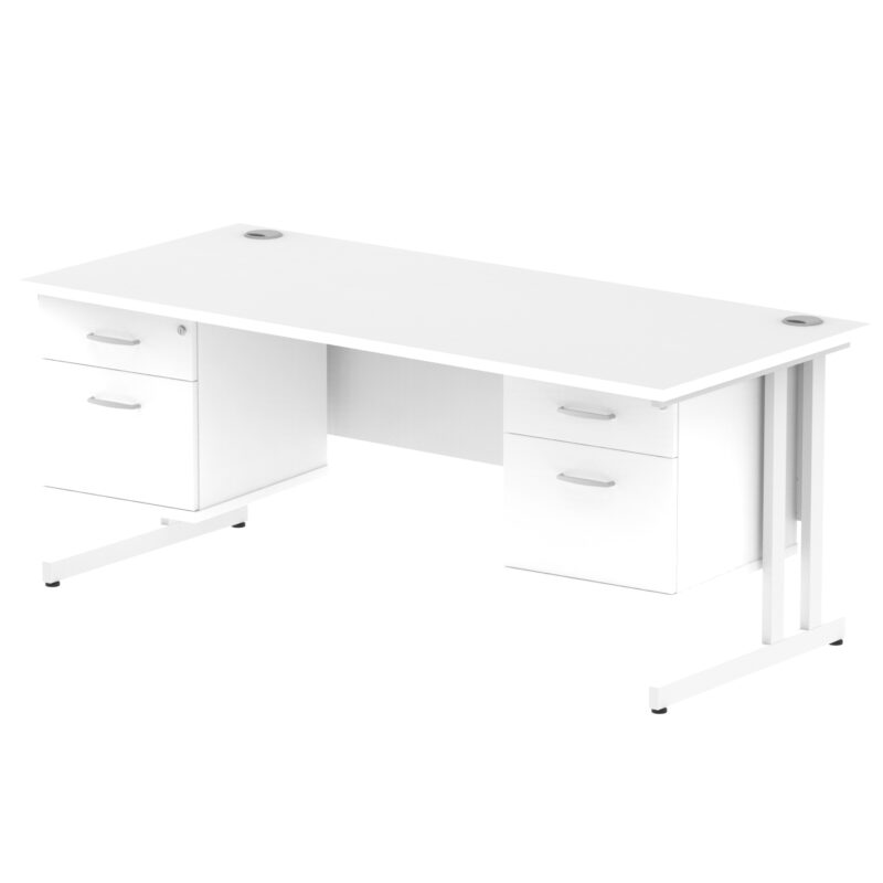 Surge 1800mm Cantilever Straight Desk With Two Fixed Pedestal - Image 22