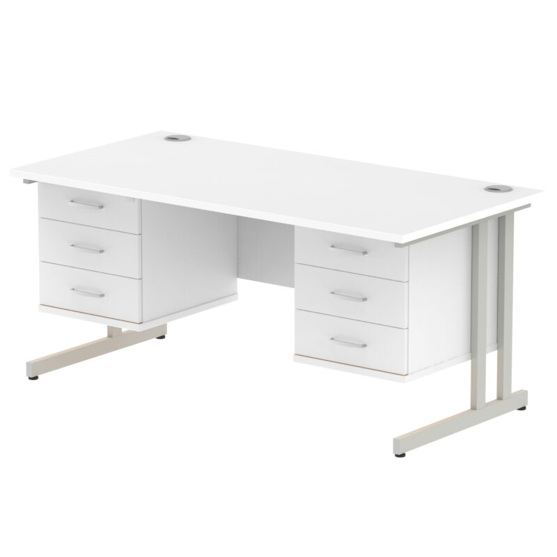 Surge 1600mm Cantilever Straight Desk With Two Fixed Pedestal - Image 45