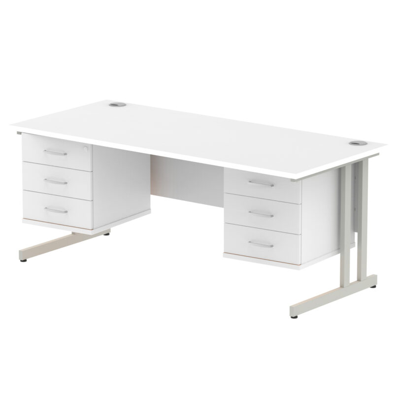 Surge 1800mm Cantilever Straight Desk With Two Fixed Pedestal - Image 46