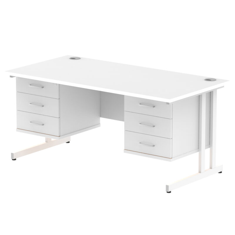 Surge 1600mm Cantilever Straight Desk With Two Fixed Pedestal - Image 22