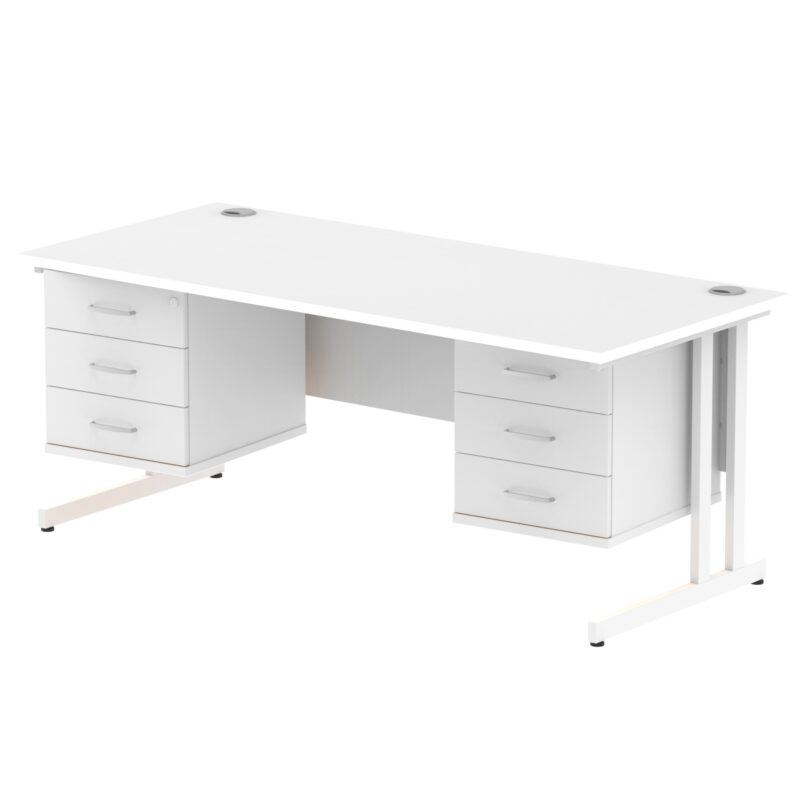 Surge 1800mm Cantilever Straight Desk With Two Fixed Pedestal - Image 23