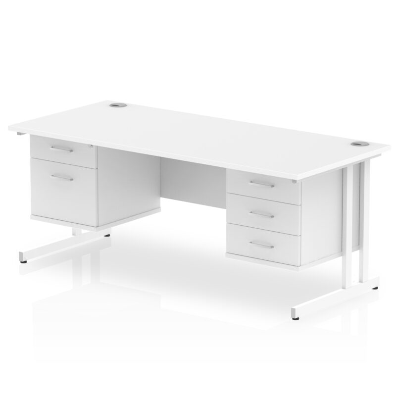 Surge 1800mm Cantilever Straight Desk With Two Fixed Pedestal - Image 20