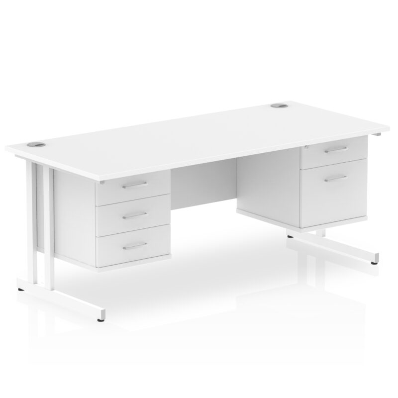 Surge 1800mm Cantilever Straight Desk With Two Fixed Pedestal - Image 21