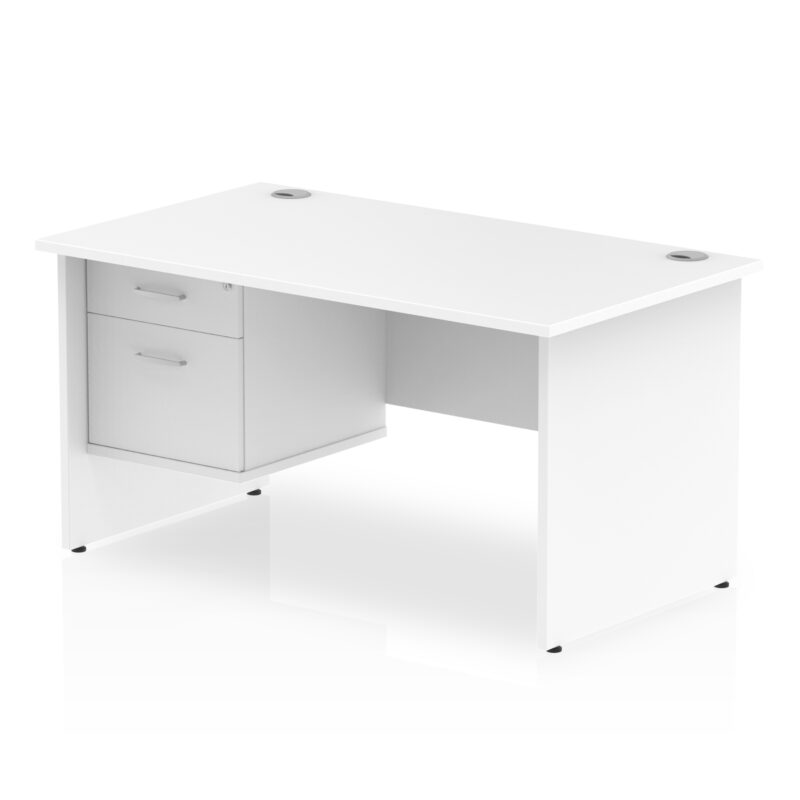 Surge 1400mm Panel End Straight Desk With Single Fixed Pedestal - Image 27