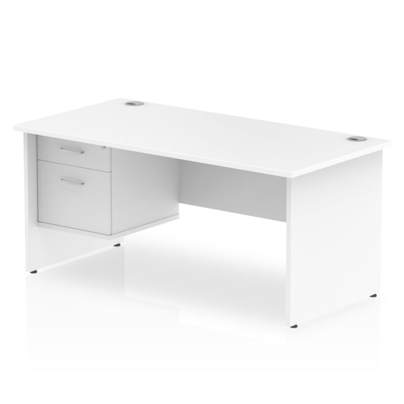 Surge 1600mm Panel End Straight Desk With Single Fixed Pedestal - Image 27