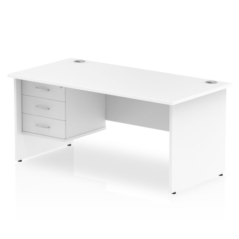 Surge 1600mm Panel End Straight Desk With Single Fixed Pedestal - Image 29