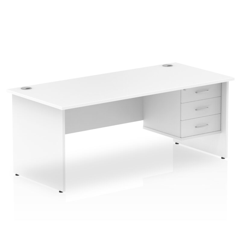 Surge 1800mm Panel End Straigh Desk With Single Fixed Pedestal - Image 30