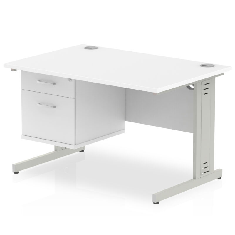 Surge 1200mm Cable Managed Straight Desk With Single Fixed Pedestal - Image 37