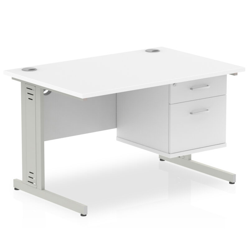 Surge 1200mm Cable Managed Straight Desk With Single Fixed Pedestal - Image 38