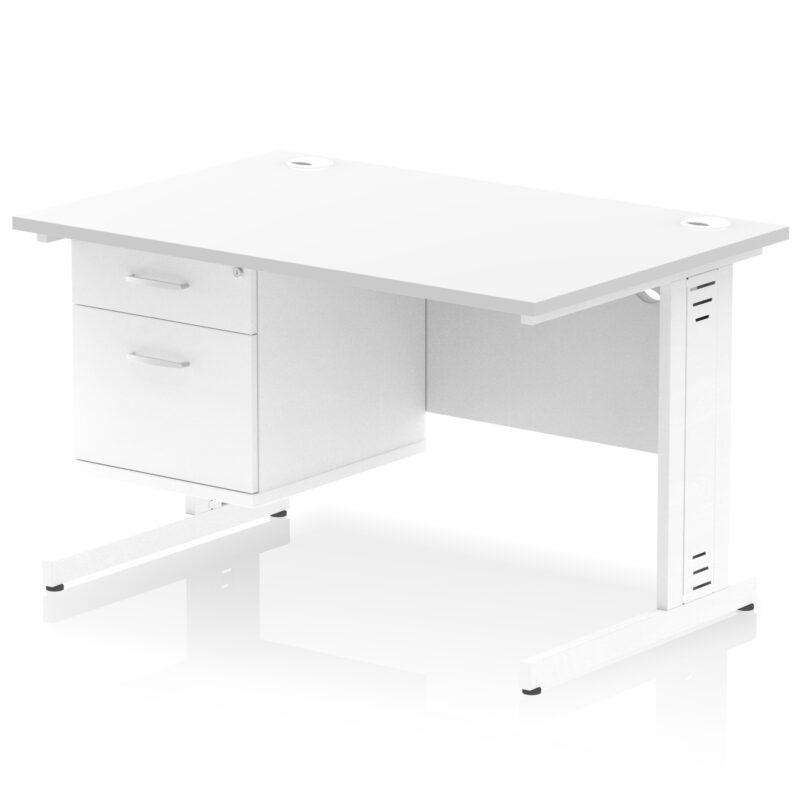 Surge 1200mm Cable Managed Straight Desk With Single Fixed Pedestal - Image 41