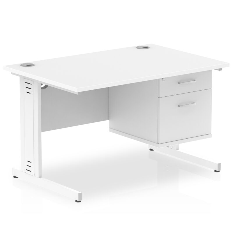 Surge 1200mm Cable Managed Straight Desk With Single Fixed Pedestal - Image 42
