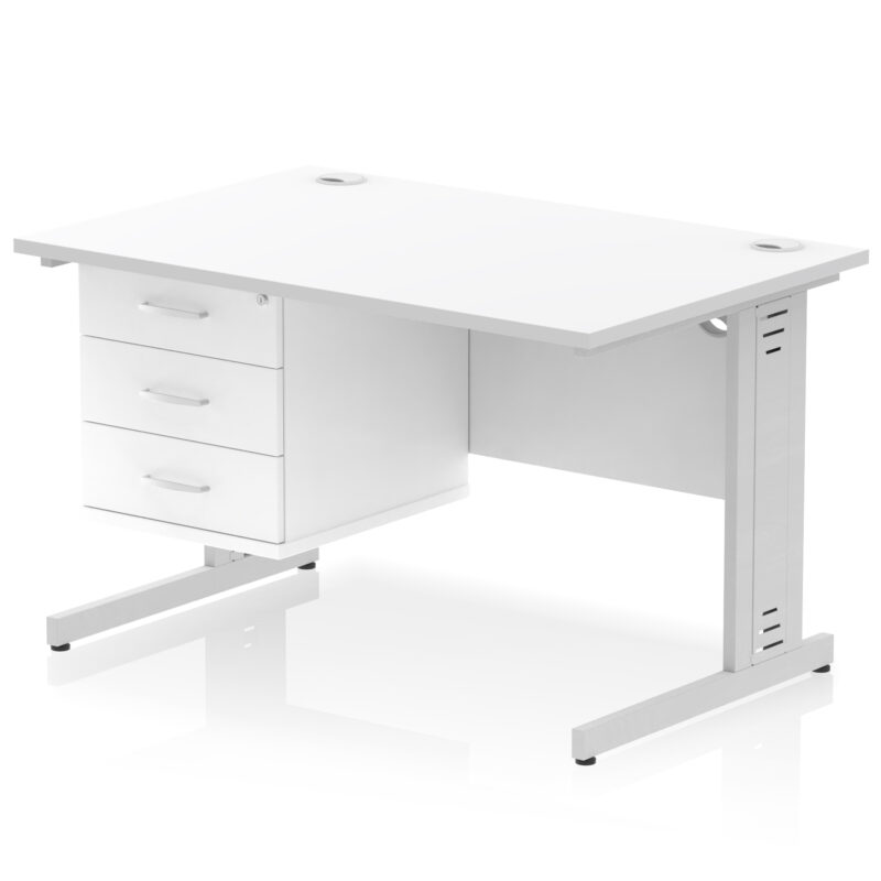 Surge 1200mm Cable Managed Straight Desk With Single Fixed Pedestal - Image 39