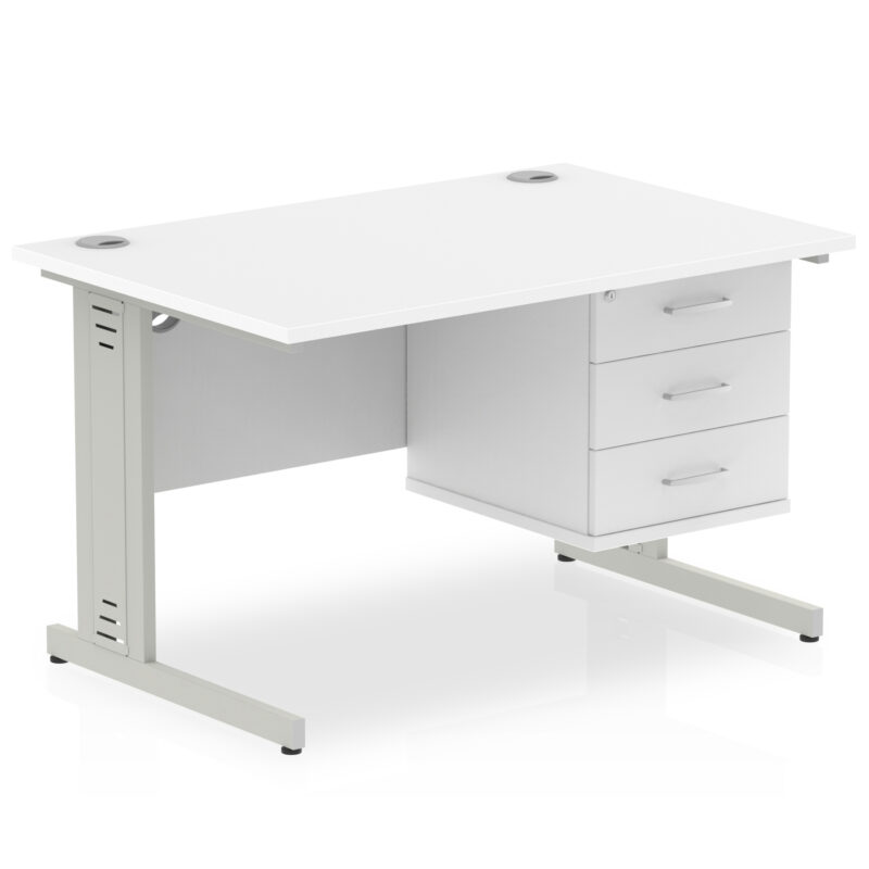 Surge 1200mm Cable Managed Straight Desk With Single Fixed Pedestal - Image 40