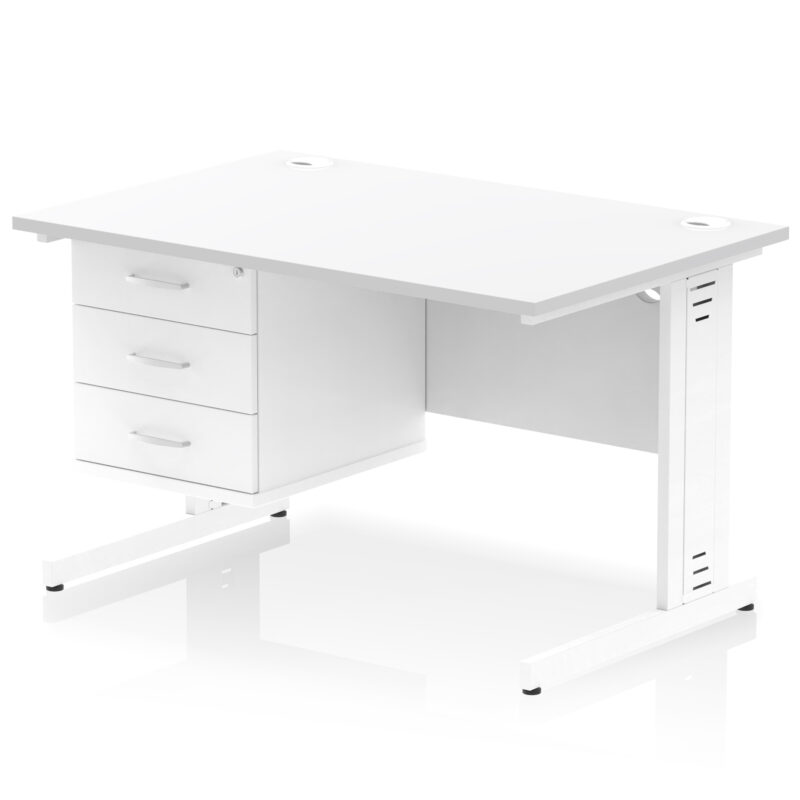 Surge 1200mm Cable Managed Straight Desk With Single Fixed Pedestal - Image 43
