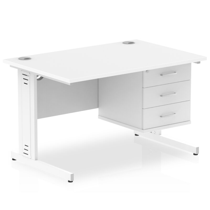 Surge 1200mm Cable Managed Straight Desk With Single Fixed Pedestal - Image 44