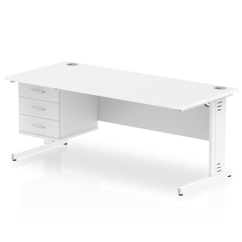 Surge 1800mm Cable Managed Straight Desk With Single Fixed Pedestal - Image 43