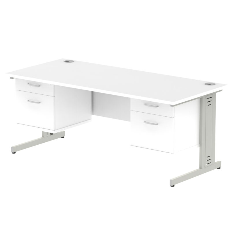 Surge 1800mm Cable Managed Straight Desk With Two Fixed Pedestal - Image 41
