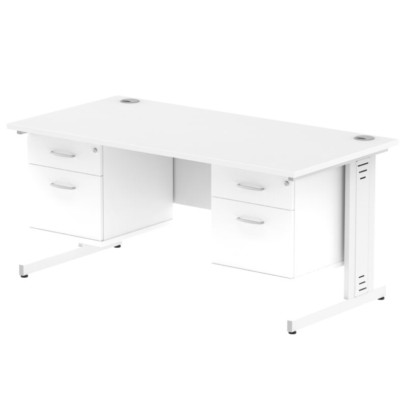 Surge 1600mm Cable Managed Straight Desk With Two Fixed Pedestal - Image 45