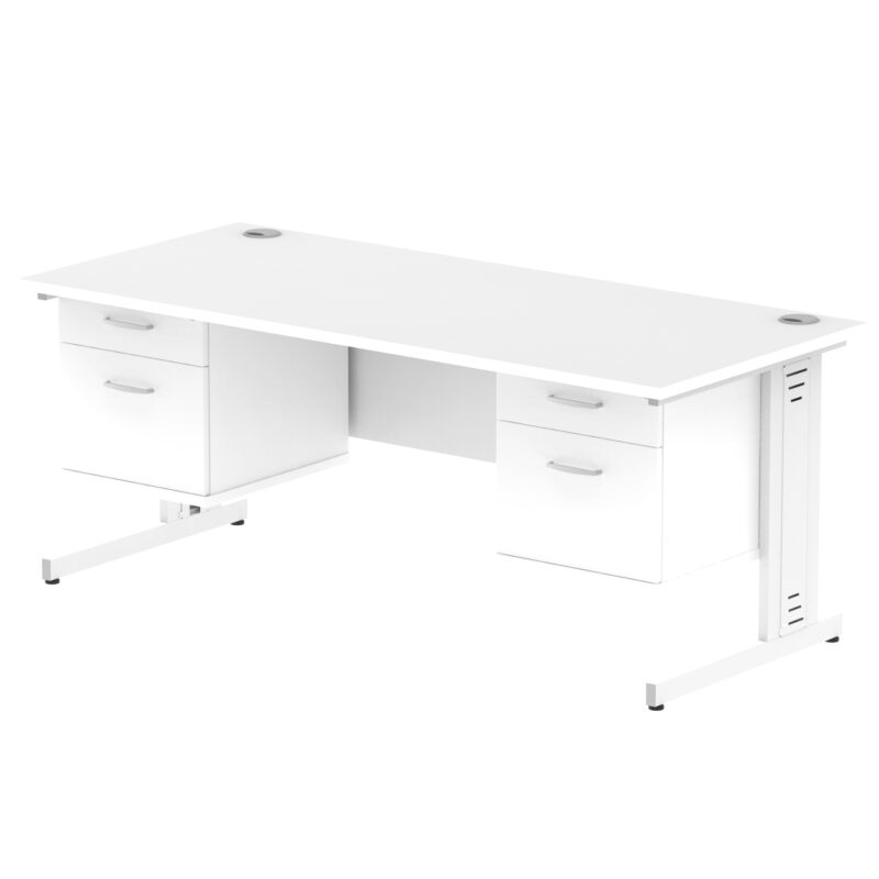 Surge 1800mm Cable Managed Straight Desk With Two Fixed Pedestal - Image 42