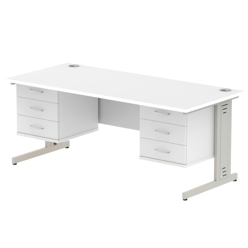 Surge 1800mm Cable Managed Straight Desk With Two Fixed Pedestal - Image 43