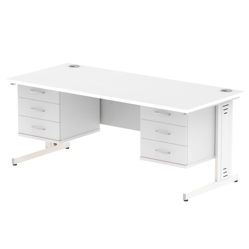 Surge 1800mm Cable Managed Straight Desk With Two Fixed Pedestal - Image 44