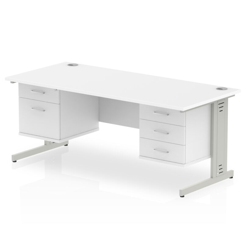 Surge 1800mm Cable Managed Straight Desk With Two Fixed Pedestal - Image 45